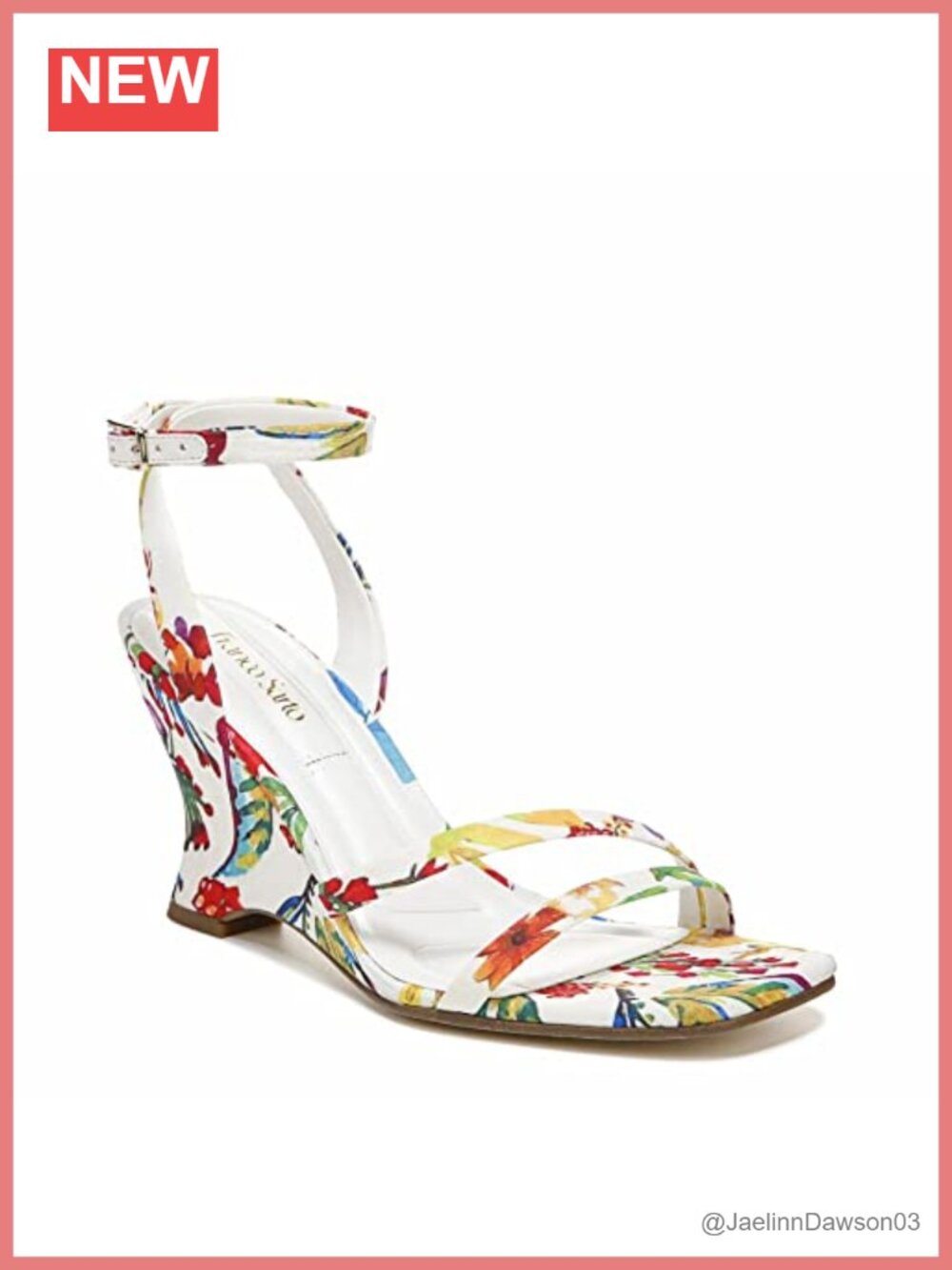 Franco Sarto L-franca Wedge Sandals Womens Eco-Conscious Square Toe Ankle Strap